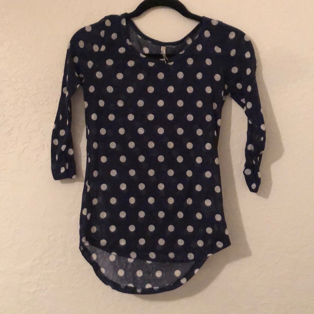Wallflower Navy with white pocko dots